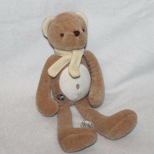 My Natural Teddy Bear Brown Yellow Scarf Plush Stu